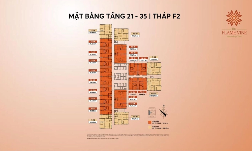 Mặt bằng 4 Mặt bằng toà F2 The Flame Vine